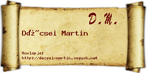 Décsei Martin névjegykártya