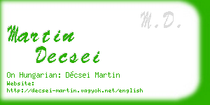 martin decsei business card