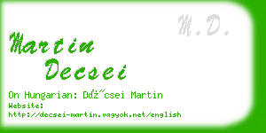 martin decsei business card